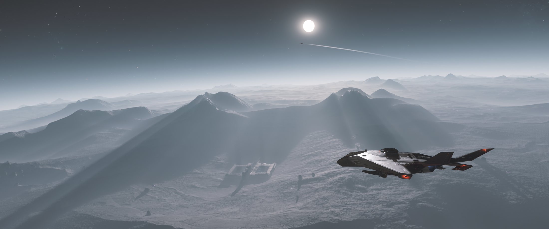 Ship approaching the remote Onyx facility